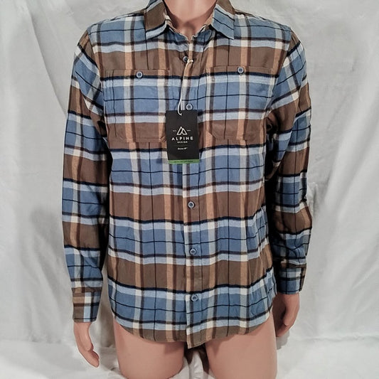 Alpine Design Brushed Flannel Long Sleeve Shirt-Sz M-Mt. Evans Smokey Slate-NWT