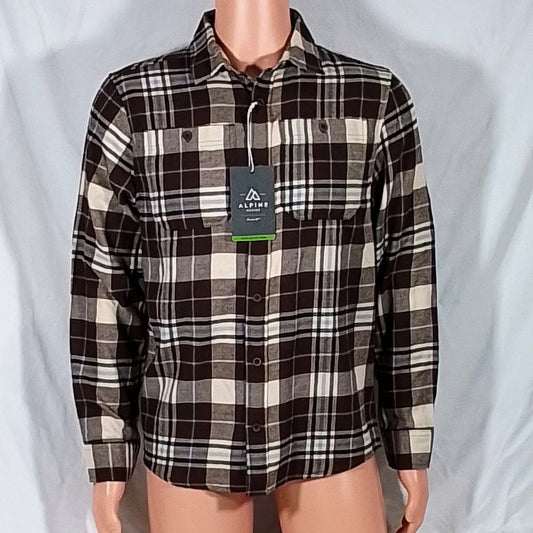 Alpine Design Brushed Flannel Long Sleeve Shirt-Briar Plaid-Size Small-NWT