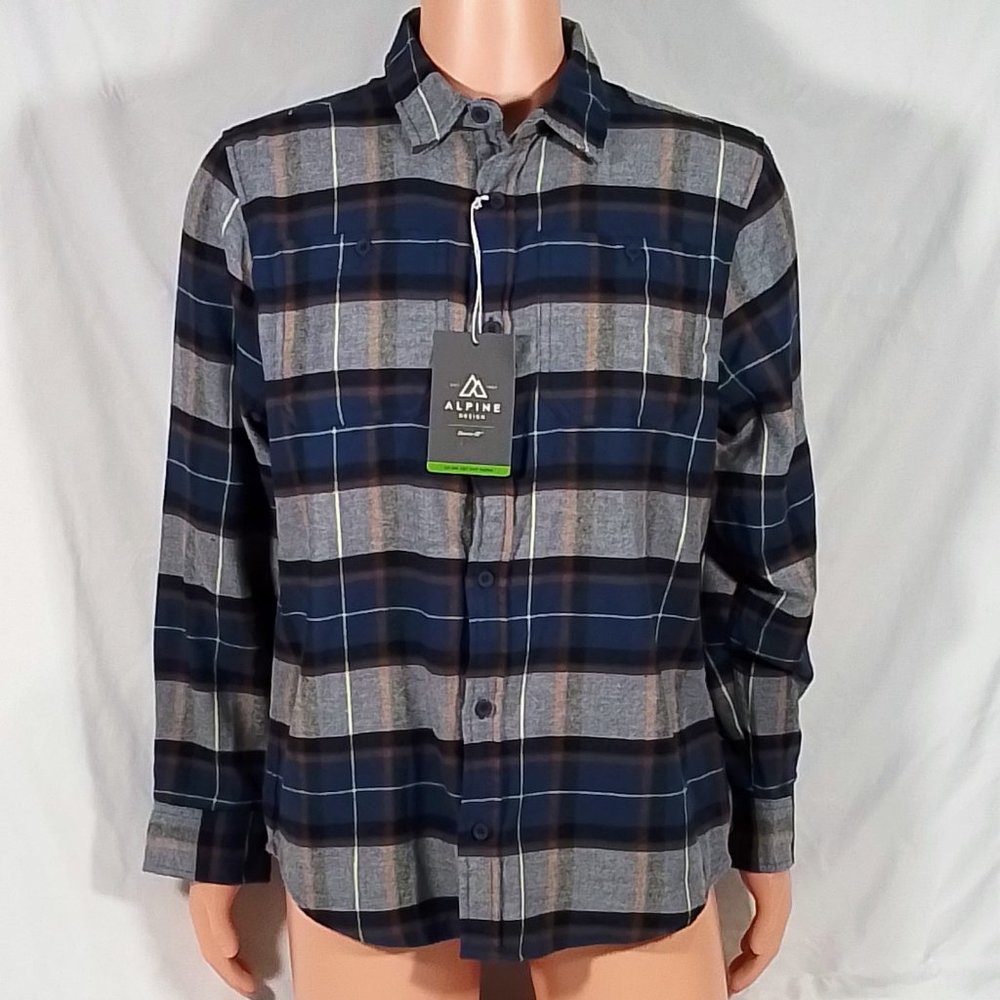 Alpine Design Brushed Flannel Long Sleeve Shirt-Mt. Evans Navy-Various Sizes-NWT