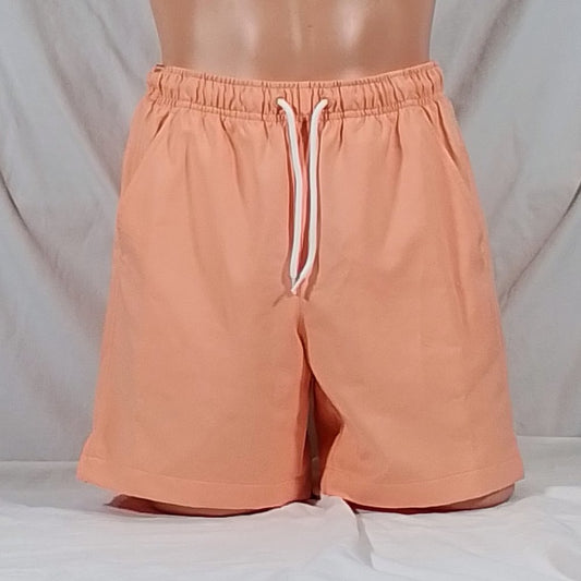 Men's Lifestyle 6" Loose Fit Short w/Elastic Waist-Peach Punch-Various Sizes-NWT