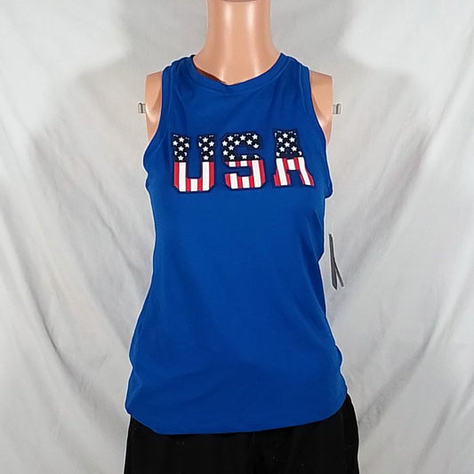 Women's Movement Tank Top Filled USA Blue-Size Extra Small-New with Tags