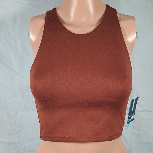 Girls' Shelf Bra Tank Top-Crop Top-Toasted Cinnamon-Various Sizes-New with Tags