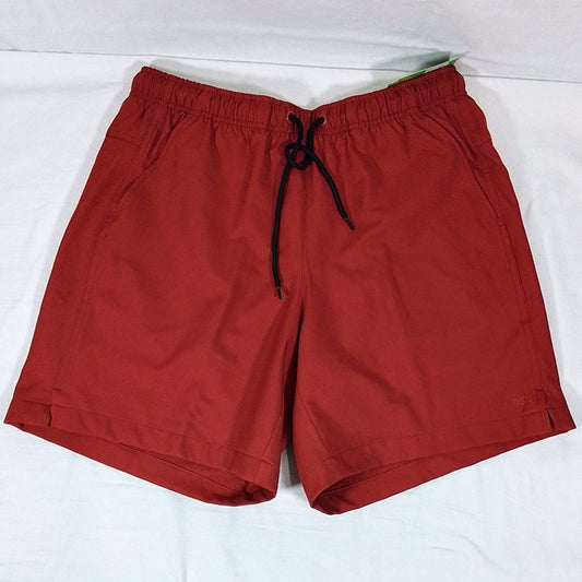 Men's 6 Inch Inseam Rec Shorts-Deep Red-Drawstring-Various Sizes-New with Tags