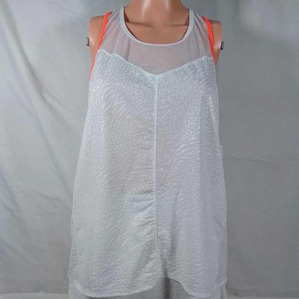 Lucky In Love Women's Santa Fe Fly High Tie Back Tennis Tank Top-White-NWT