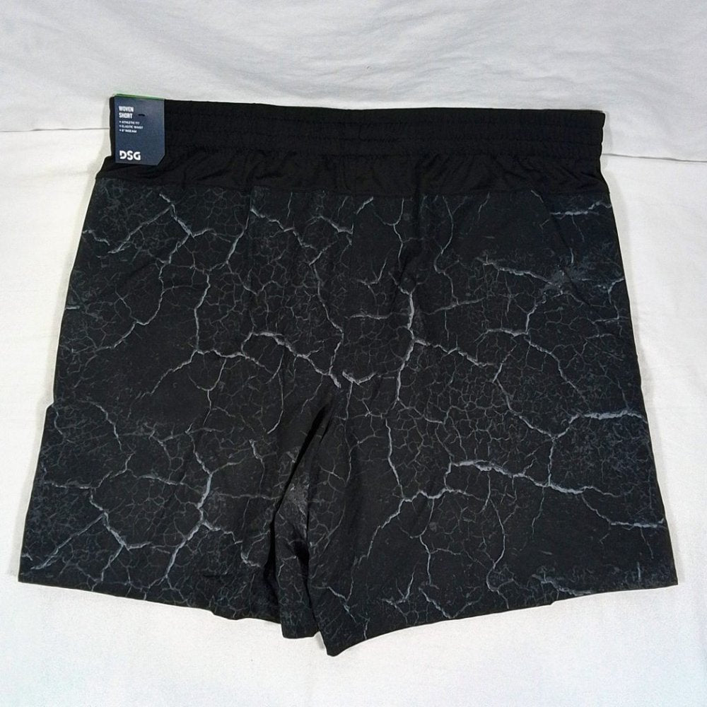 Men's Agility Woven Shorts-Lavascape Pure Black-Size 2XL-Big and Tall-NWT