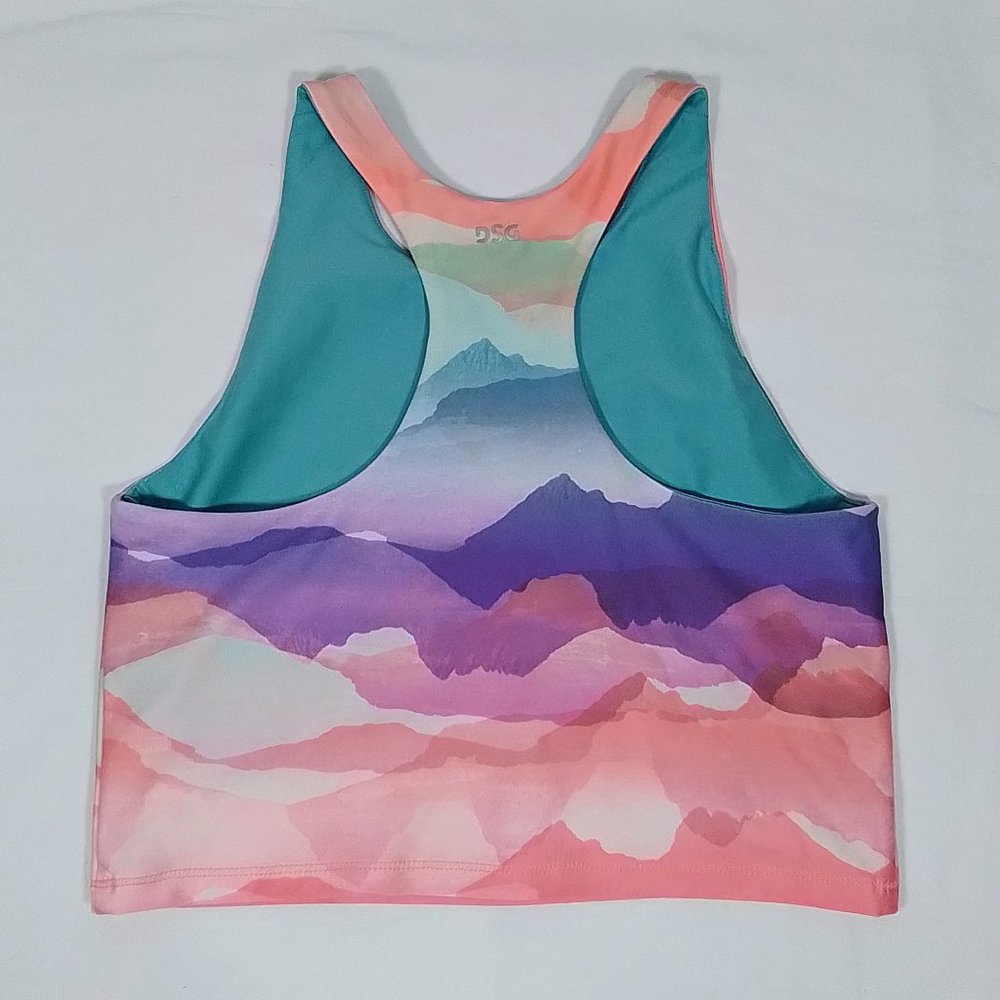 Girls' Shelf Bra Tank Top-Mountain Camo Multicolor-Various Sizes-Sporty-Yoga