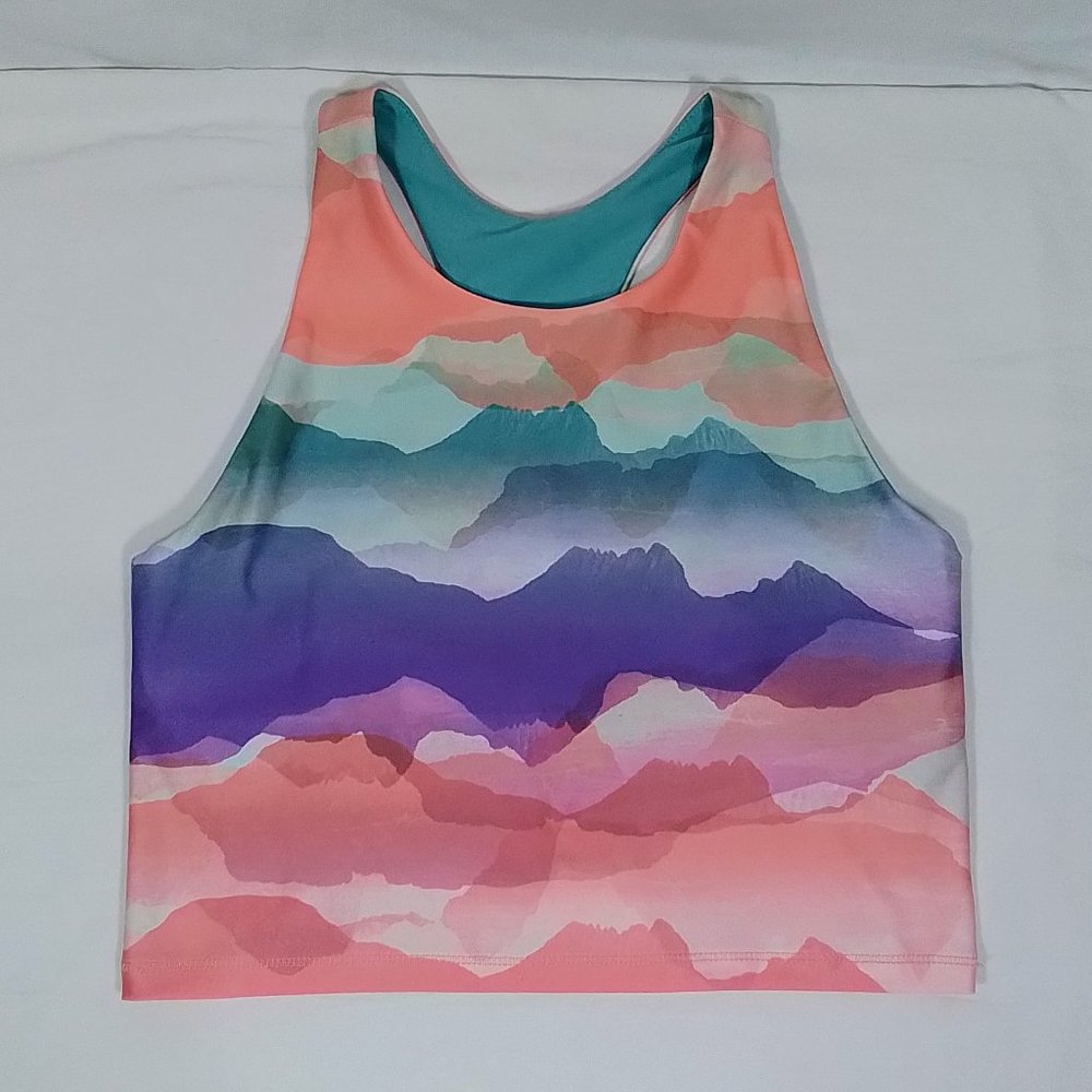 Girls' Shelf Bra Tank Top-Mountain Camo Multicolor-Various Sizes-Sporty-Yoga