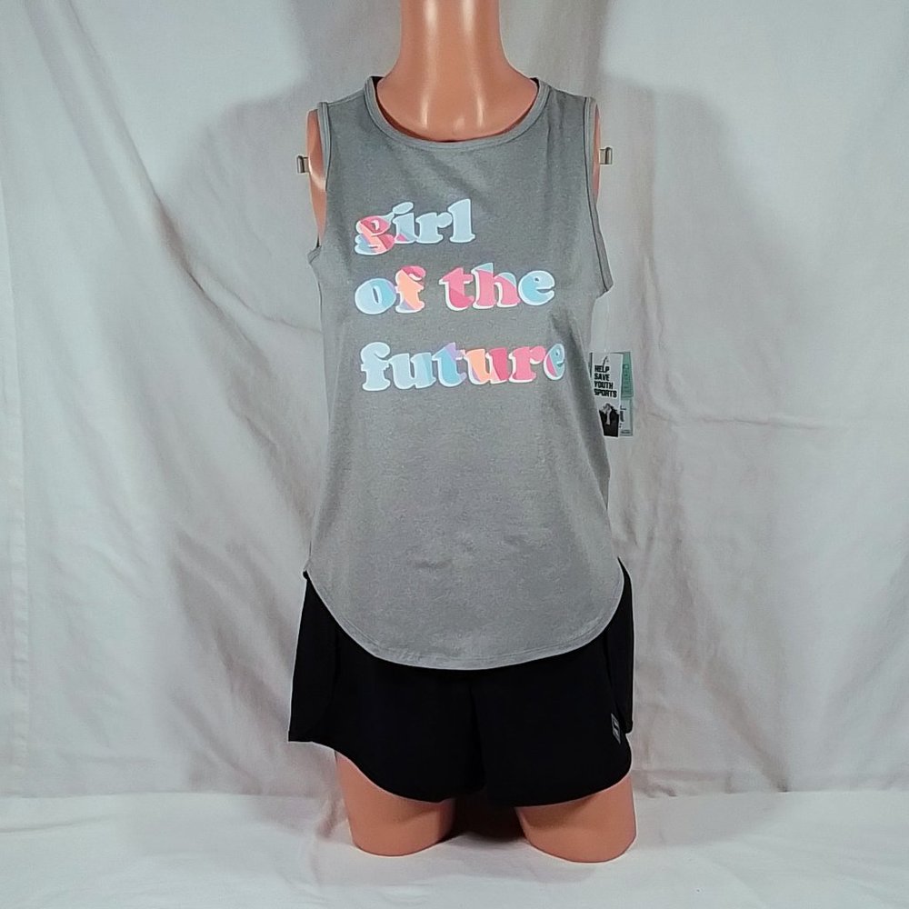 Girl's Graphic Tank Top Heather Grey Future Girl-Various Sizes-New with Tags