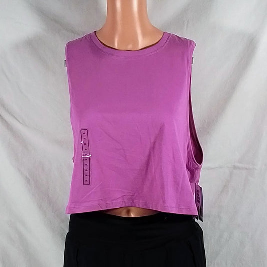 Women's Cotton Cropped Muscle Tank Top-Lilac Fields-Various Sizes-New with Tags