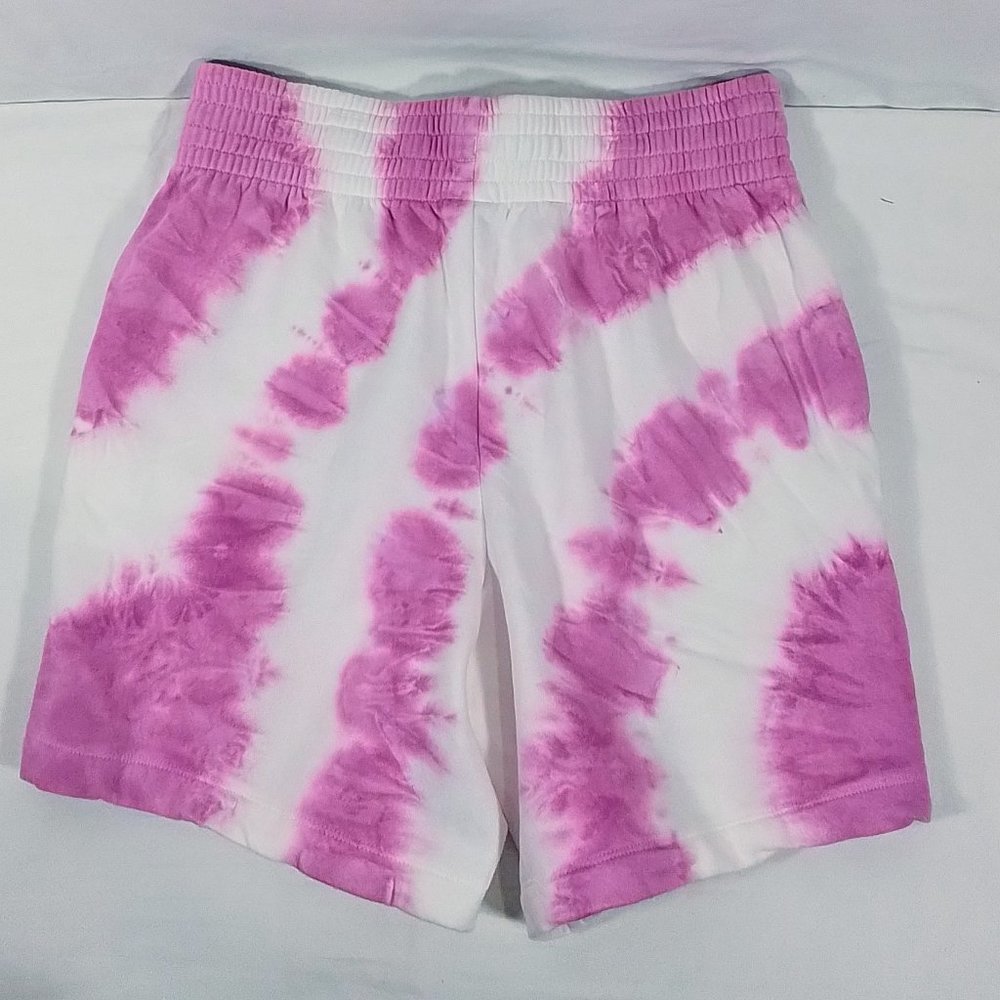 TWITCH + ALLISON Women's Long Fleece Shorts-Lilac Fields Tie Dye-Various Sizes