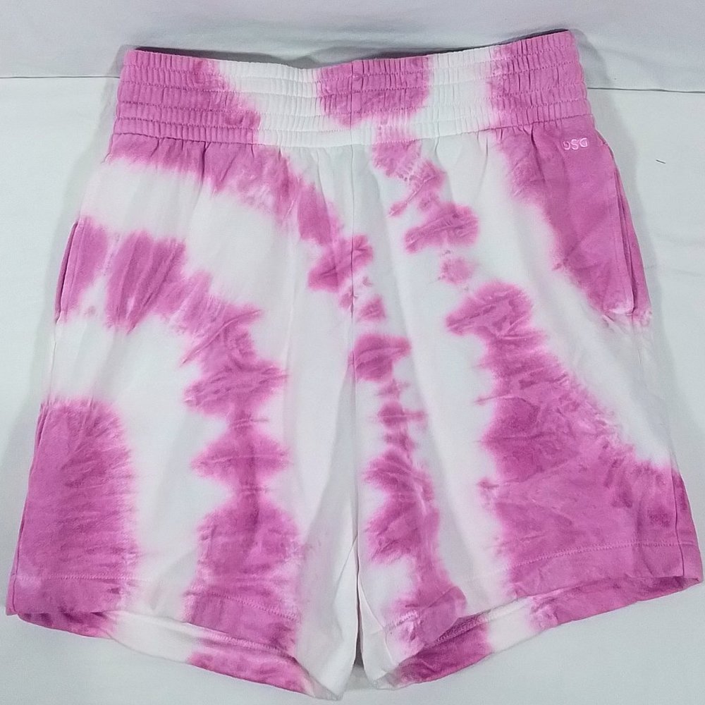 TWITCH + ALLISON Women's Long Fleece Shorts-Lilac Fields Tie Dye-Various Sizes