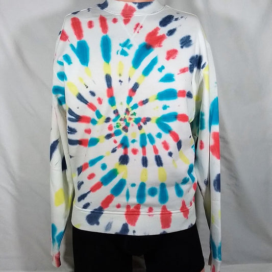 Men's Pride Fleece Crew Neck Sweater-Swirl Pride Tie Dye-Size XS-New with Tags