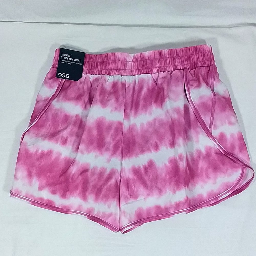 Girls' Athletic Stride Running Shorts-Stripe Dye Pink-Various Sizes-New with Tag