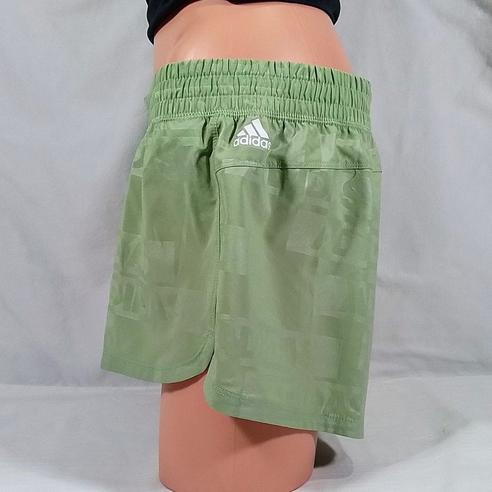 Adidas Women's Pacer Woven Deboss Shorts-Magic Lime/White-Various Sizes-NWT