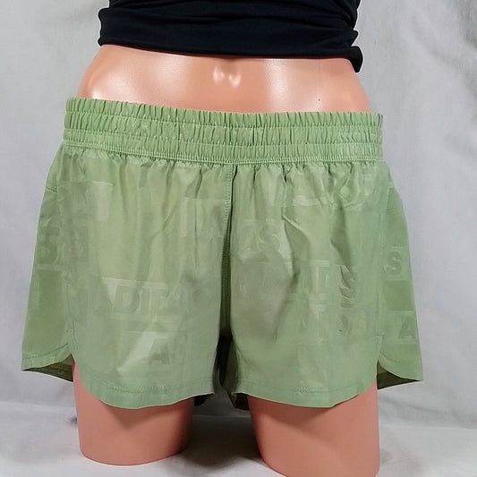 Adidas Women's Pacer Woven Deboss Shorts-Magic Lime/White-Various Sizes-NWT