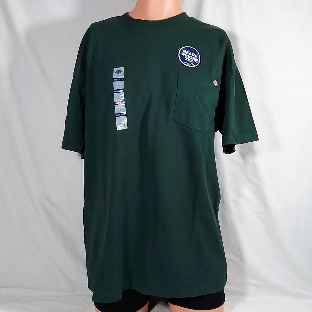 Men's Dickies Heavyweight Short Sleeve Shirt-Green-Size Large-New with Tags