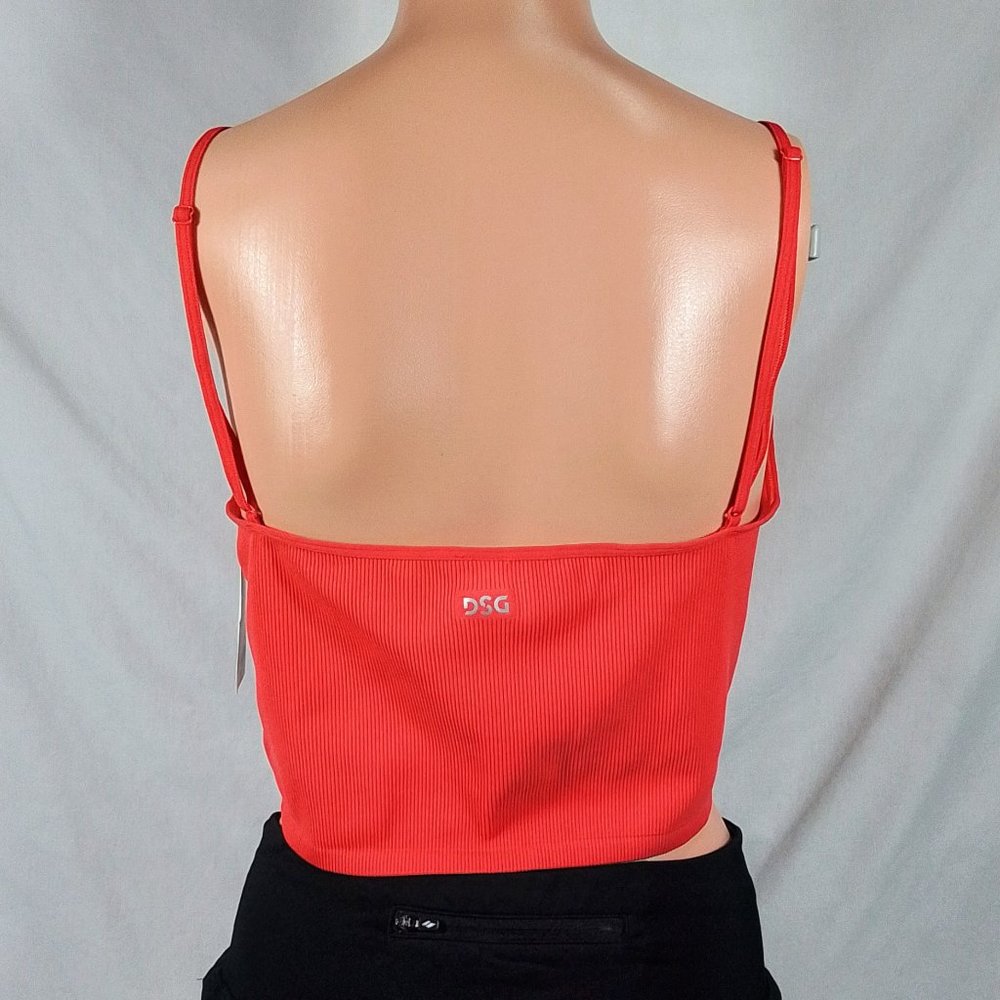 Women's Seamless Fashion Ribbed Sports Bra-Strappy Brami-Radical Red-2XL-NWT