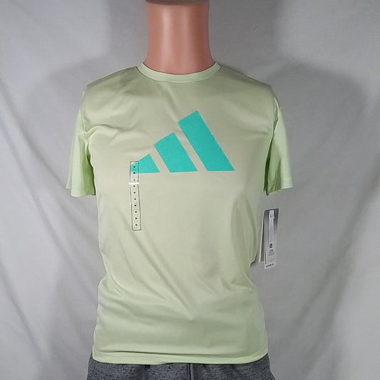 Boy's Adidas Aeroready Logo T-Shirt Almost Lime-Size M-New with Tags