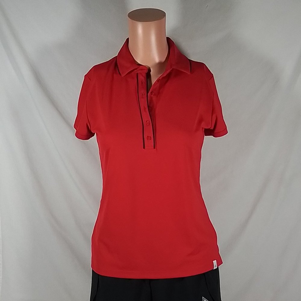 Women's Lady Hagen Puff Sleeve Golf Polo Positive Red-Size XS-New with Tags