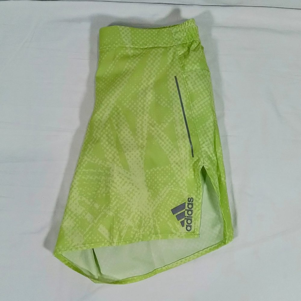 Adidas Men's Break The Norm Running Carrera Shorts-Almost Lime-Various Sizes-NWT