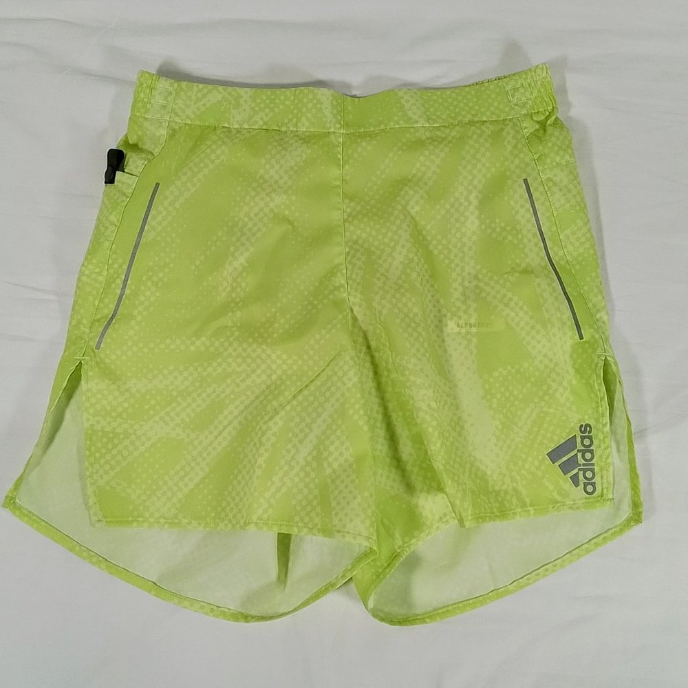 Adidas Men's Break The Norm Running Carrera Shorts-Almost Lime-Various Sizes-NWT