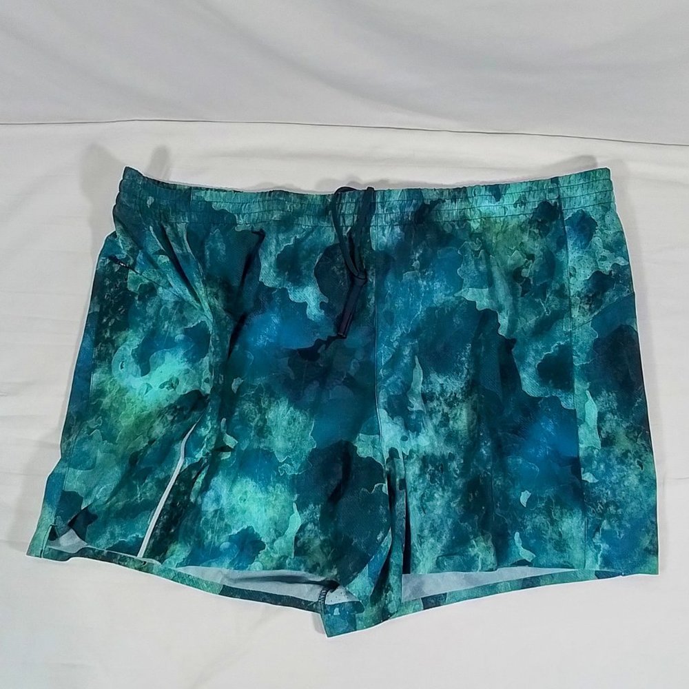 VRST Men's 5 Inch Accelerate Printed Running Shorts-Organic Camo/Dark Multi-NWT