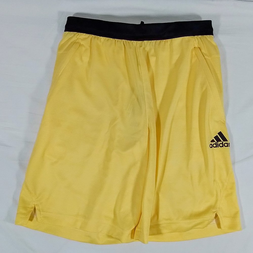 Adidas Men's Axis Knit Athletic Shorts-Almost Yellow-Size Small-New with Tags