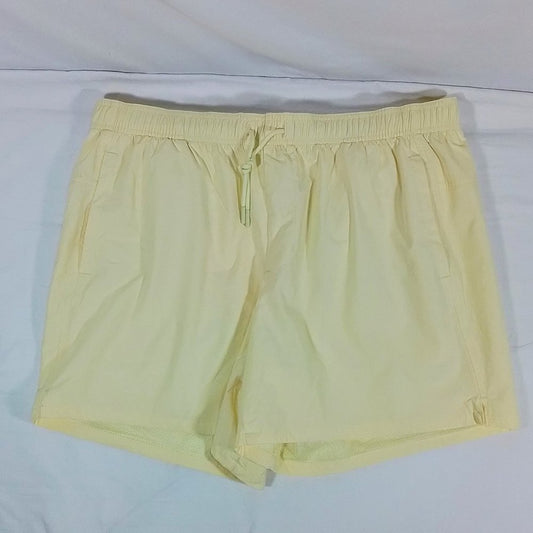 VRST Men's 5 Inch Everyday Woven Nylon Shorts-Butter Yellow-XL-New with Tags