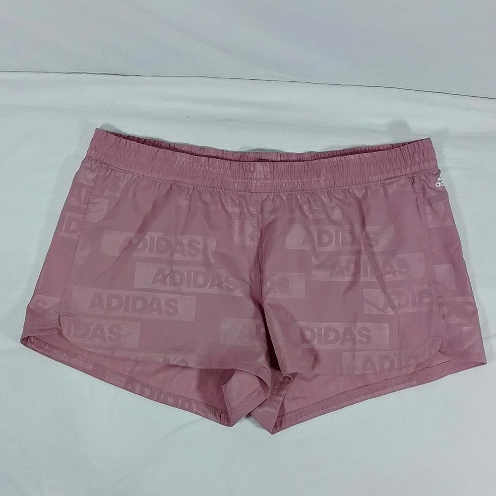 Adidas Women's Pacer Woven Deboss Shorts-Magic Mauve-Size XL-HK7541-New with Tag