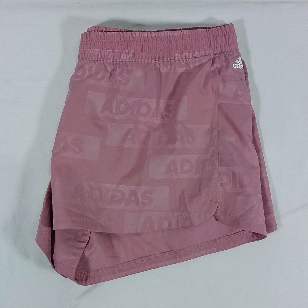 Adidas Women's Pacer Woven Deboss Shorts-Magic Mauve-Size XL-HK7541-New with Tag