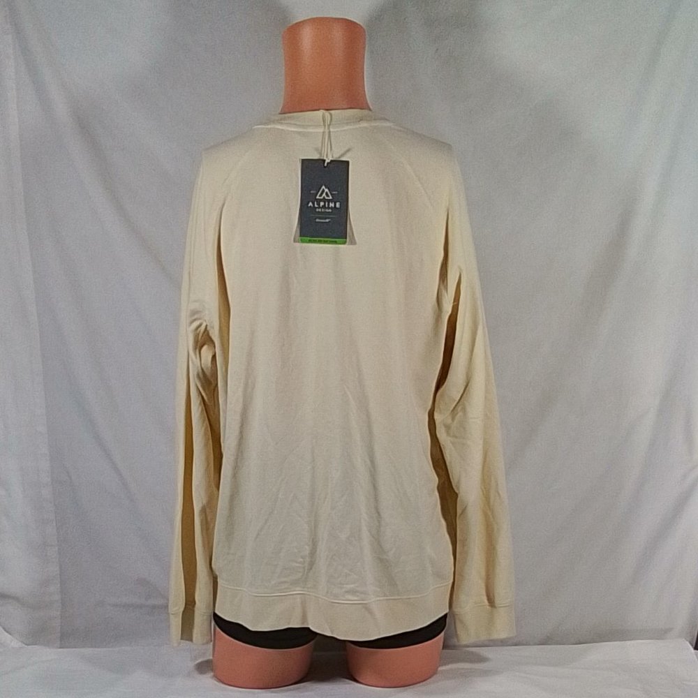 Men's Alpine Design Fleece Crew Neck Bone White Size Large- New with Tags