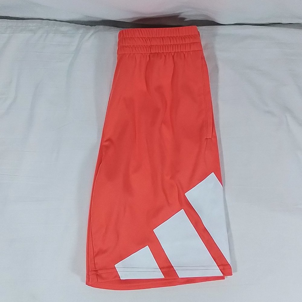 Adidas Boys' Elastic Waistband Bar Shorts-Semi Turbo-Size Medium-New with Tags