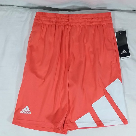 Adidas Boys' Elastic Waistband Bar Shorts-Semi Turbo-Size Medium-New with Tags