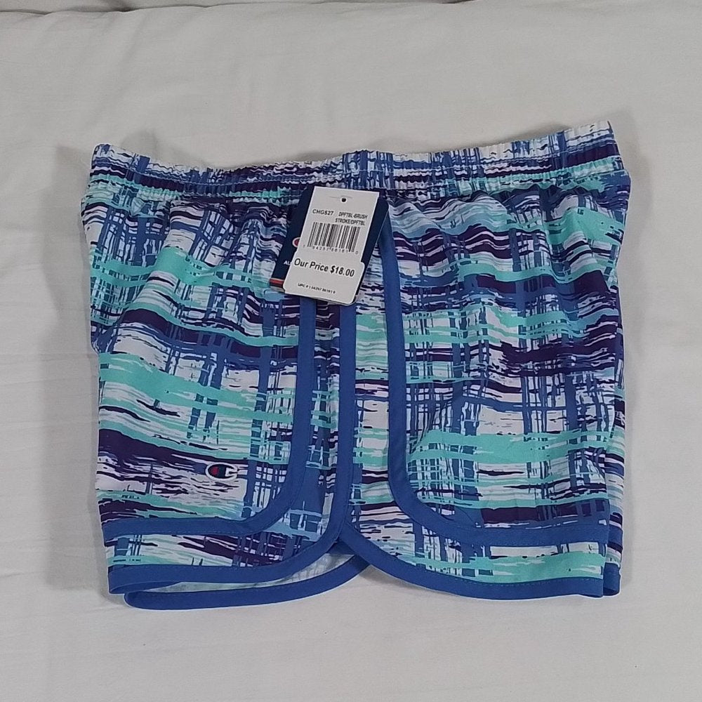 Girl's Champion Woven Running Short with Brushstroke Design-Size XL-New with Tag