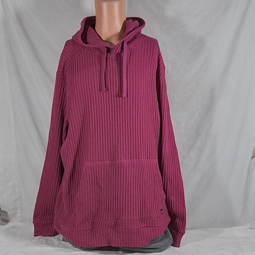 Men's Alpine Design Waffle Hoodie Dark Magenta-Size XXL-New with Tags