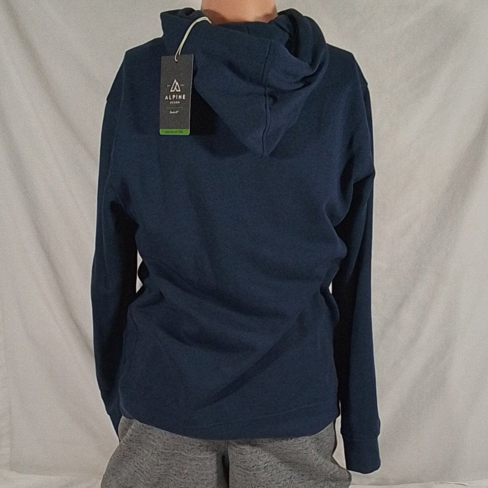 Men's Alpine Design Graphic Hoodie Navy Various Sizes -New with Tags