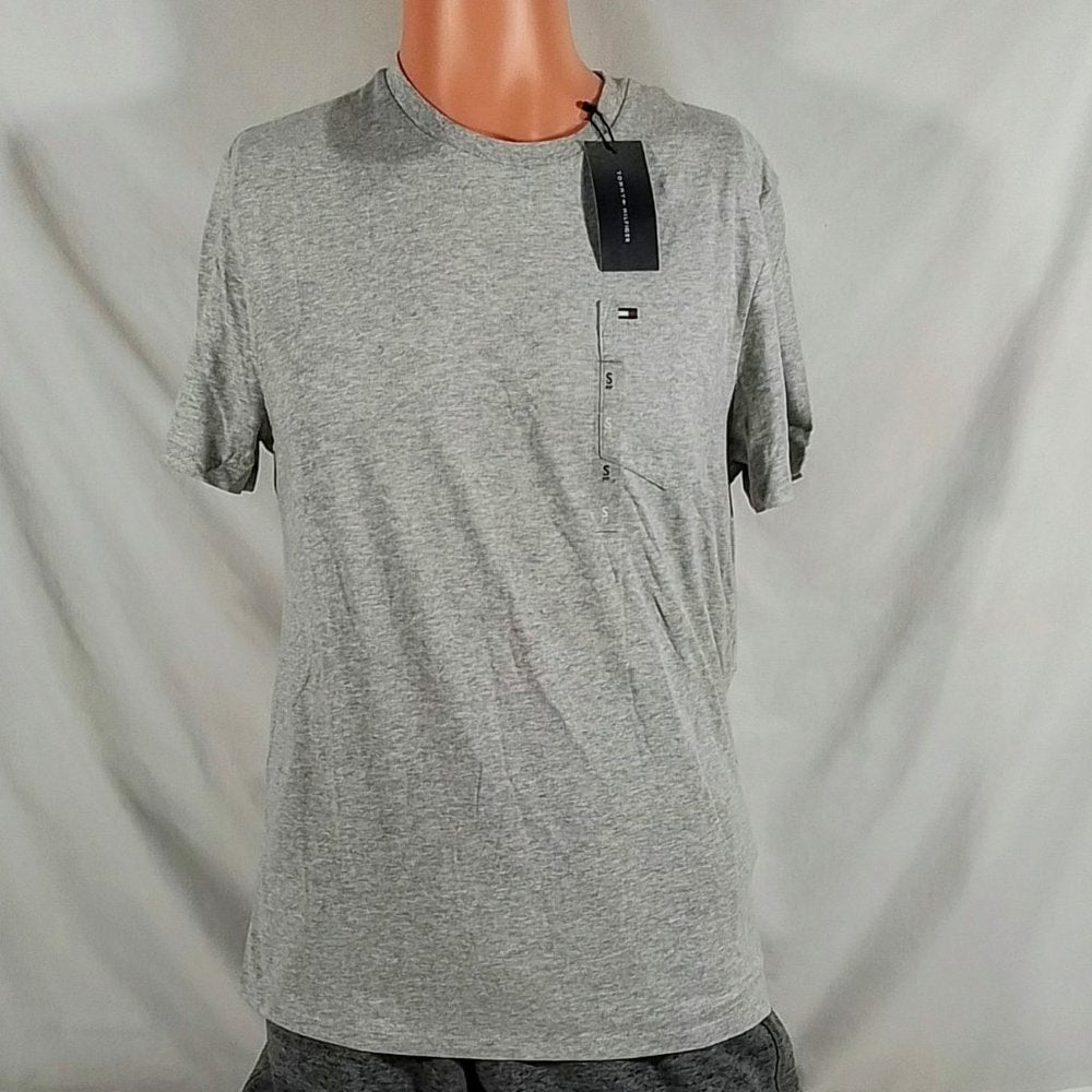 Men's Tommy Hilfiger Core SS Pocket T-Shirt Heather Grey-Var Szs-New with Tag