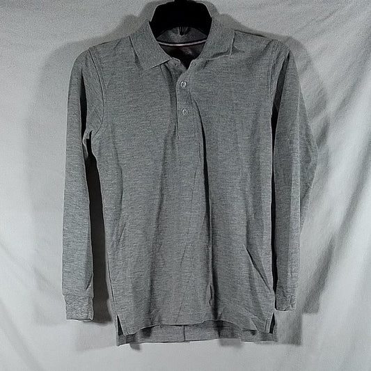 Youth French Toast Co-Ed Style LS Polo Gray Size L (10/12)-New with Tags-(A6)