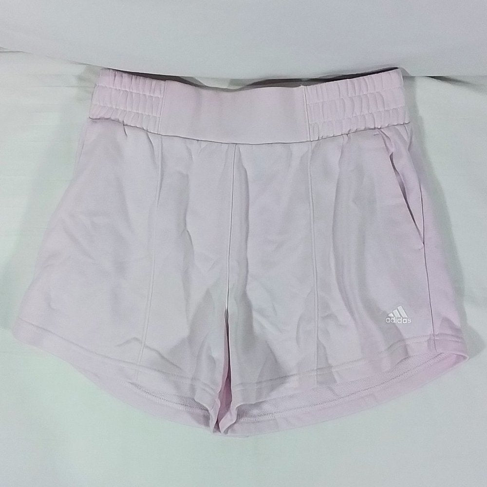 Women's Adidas Hyperglam French Terry Shorts-Almost Pink-XL-New with Tags