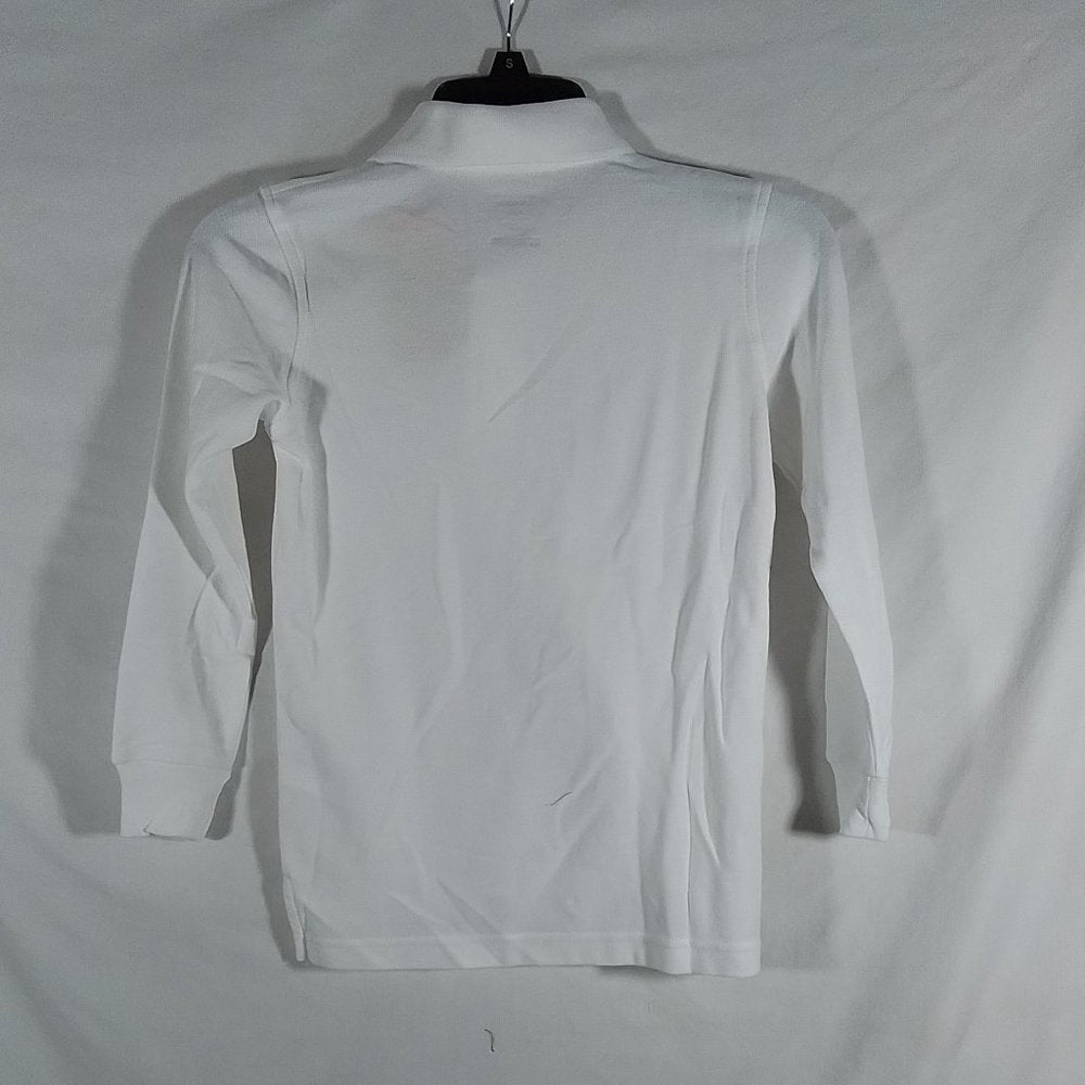 Youth French Toast LS Pique Polo White-Size Medium (8)-New with Tags (A10)