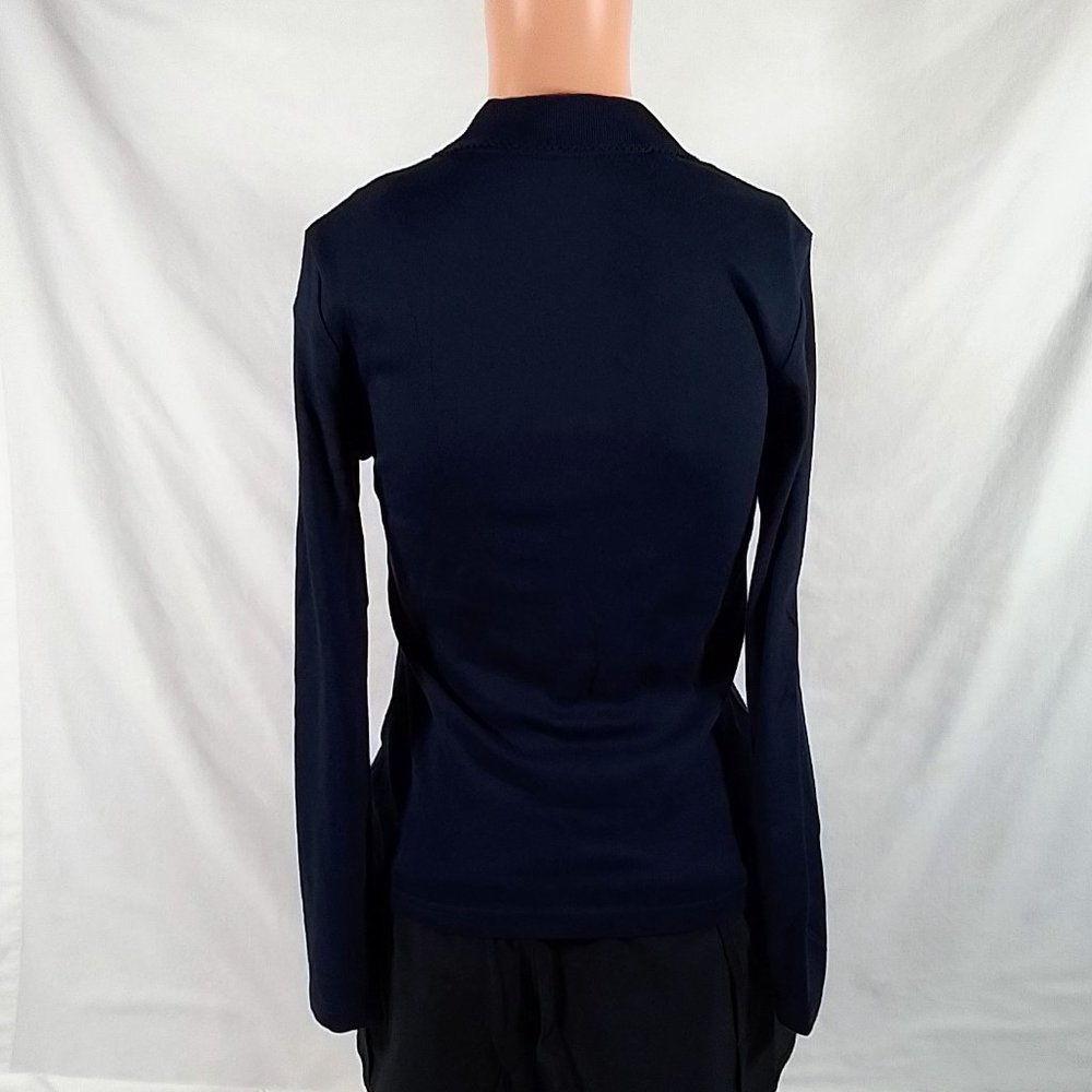 Girl's French Toast LS Interlock Polo with Picot Collar Navy Sz: L(10/12)NWT-A13