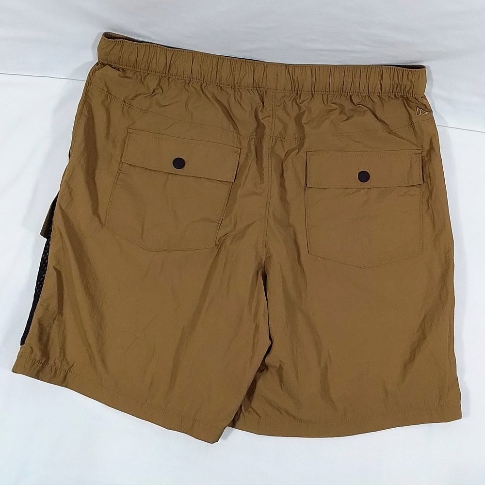 Men's Alpine Design Fashion Shorts-Ermine-Brown-Mesh-Size Large-New with Tags